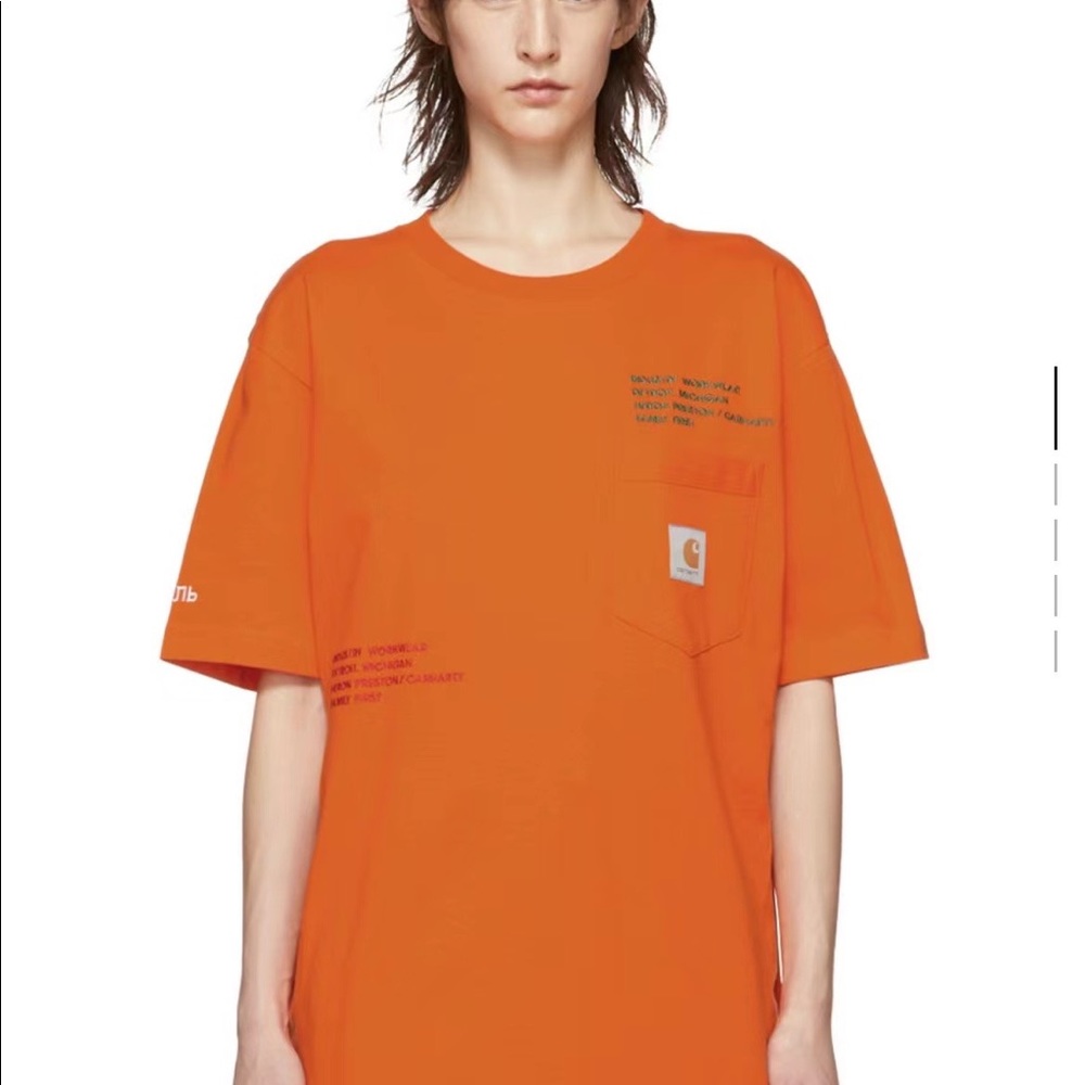 Heron Preston Orange Carhartt Edition T-shirt